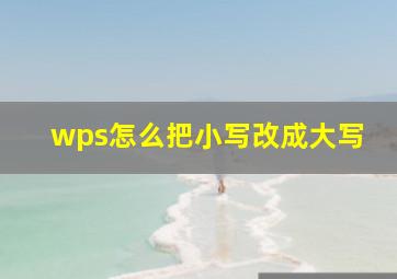 wps怎么把小写改成大写