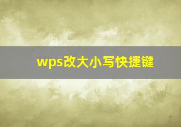 wps改大小写快捷键