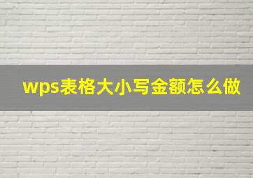 wps表格大小写金额怎么做