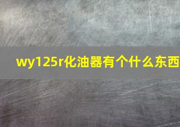 wy125r化油器有个什么东西