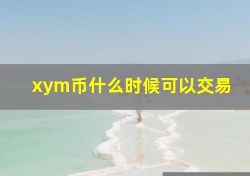 xym币什么时候可以交易