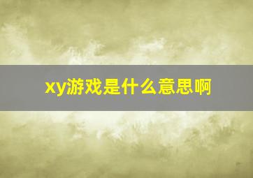 xy游戏是什么意思啊