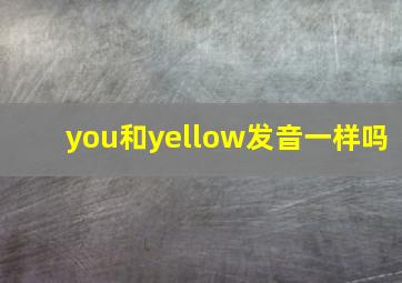 you和yellow发音一样吗