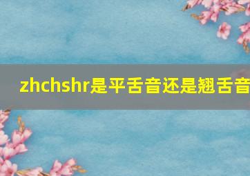 zhchshr是平舌音还是翘舌音