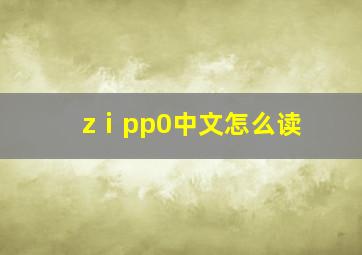 zⅰpp0中文怎么读