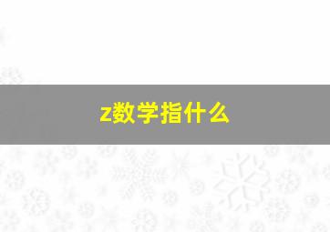 z数学指什么