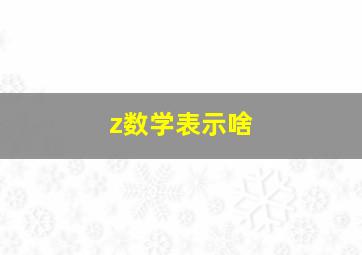 z数学表示啥