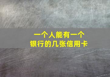 一个人能有一个银行的几张信用卡