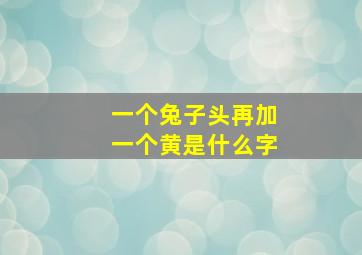 一个兔子头再加一个黄是什么字