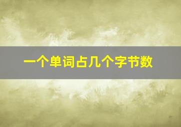 一个单词占几个字节数