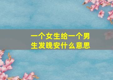 一个女生给一个男生发晚安什么意思