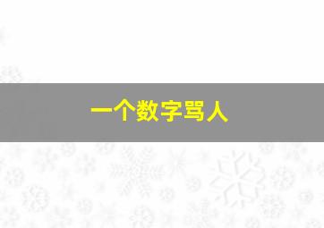 一个数字骂人