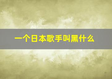 一个日本歌手叫黑什么