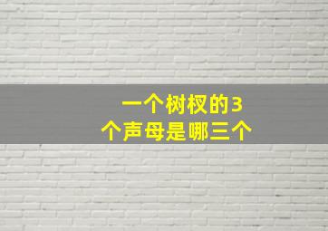 一个树杈的3个声母是哪三个