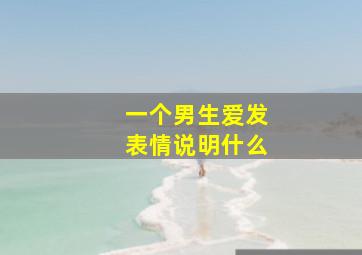 一个男生爱发表情说明什么