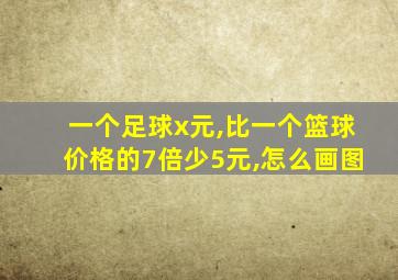 一个足球x元,比一个篮球价格的7倍少5元,怎么画图