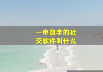 一串数字的社交软件叫什么