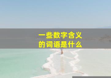 一些数字含义的词语是什么