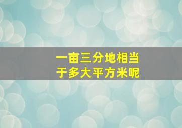 一亩三分地相当于多大平方米呢