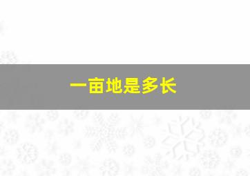 一亩地是多长