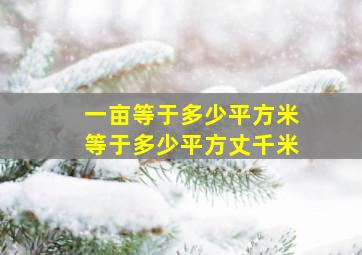 一亩等于多少平方米等于多少平方丈千米