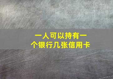 一人可以持有一个银行几张信用卡