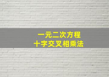 一元二次方程十字交叉相乘法