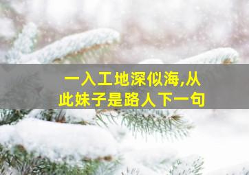 一入工地深似海,从此妹子是路人下一句