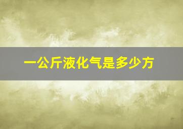 一公斤液化气是多少方