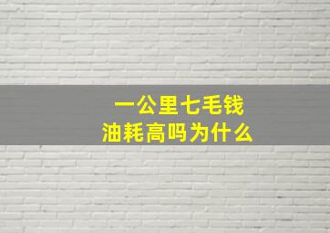 一公里七毛钱油耗高吗为什么