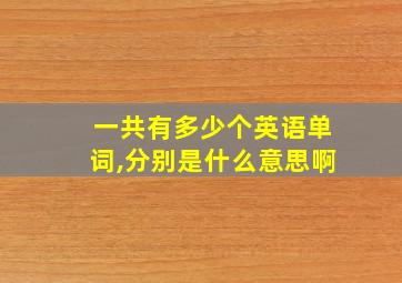 一共有多少个英语单词,分别是什么意思啊