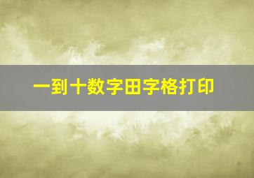 一到十数字田字格打印