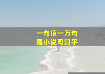 一句顶一万句是小说吗知乎