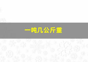 一吨几公斤重