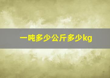 一吨多少公斤多少kg