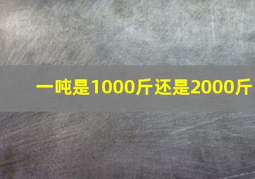 一吨是1000斤还是2000斤