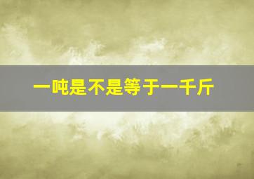 一吨是不是等于一千斤