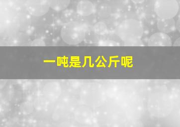 一吨是几公斤呢