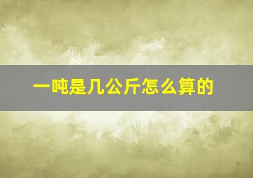 一吨是几公斤怎么算的