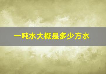 一吨水大概是多少方水