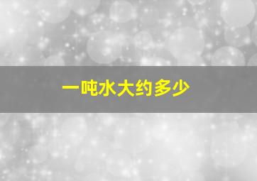 一吨水大约多少