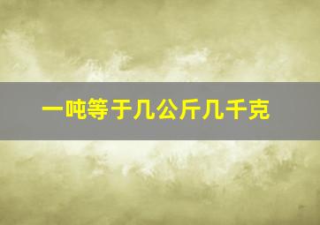 一吨等于几公斤几千克