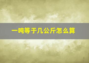 一吨等于几公斤怎么算