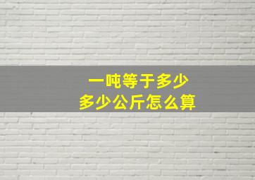 一吨等于多少多少公斤怎么算