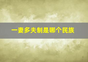 一妻多夫制是哪个民族