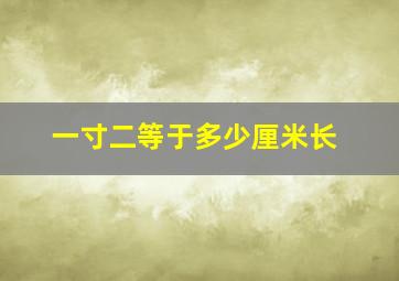 一寸二等于多少厘米长