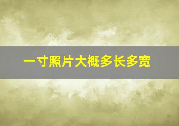 一寸照片大概多长多宽