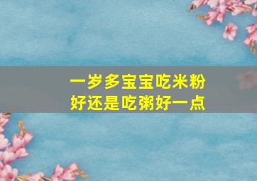 一岁多宝宝吃米粉好还是吃粥好一点