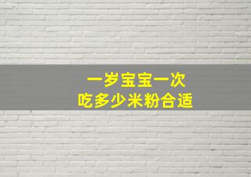 一岁宝宝一次吃多少米粉合适