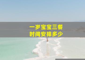 一岁宝宝三餐时间安排多少